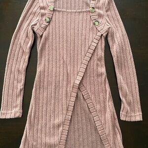 Pink Ribbed Knit Sweater